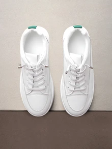 Women's Spring & Autumn New White Casual Shoes, Wedge Heel, Mesh Upper, Light & Comfortable,Sneakers For Women Halloween - White - View 2