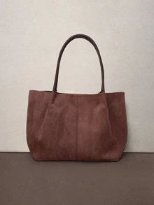 Hatastic 2026 Spring New Coffee Brown Suede Retro Bag, Large Capacity Shoulder Bag With Small Pouch And Underarm Bag Halloween - Mocha Brown - View 3