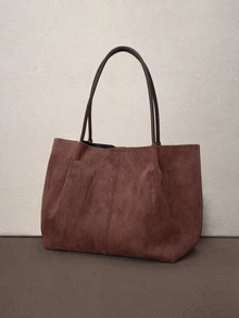 Hatastic 2026 Spring New Coffee Brown Suede Retro Bag, Large Capacity Shoulder Bag With Small Pouch And Underarm Bag Halloween - Mocha Brown - View 2