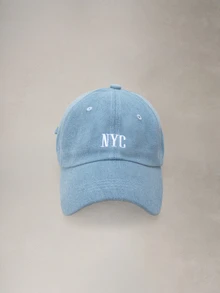 Hatastic قبعة بيسبول مطرزة بشعار نيويورك 1 قطعة - للجنسين، قابلة للتعديل وقابلة للتنفس، قبعة ستايل شارع نيويورك ريترو للهالوين - أزرق فاتح اللون - مشاهدة 1