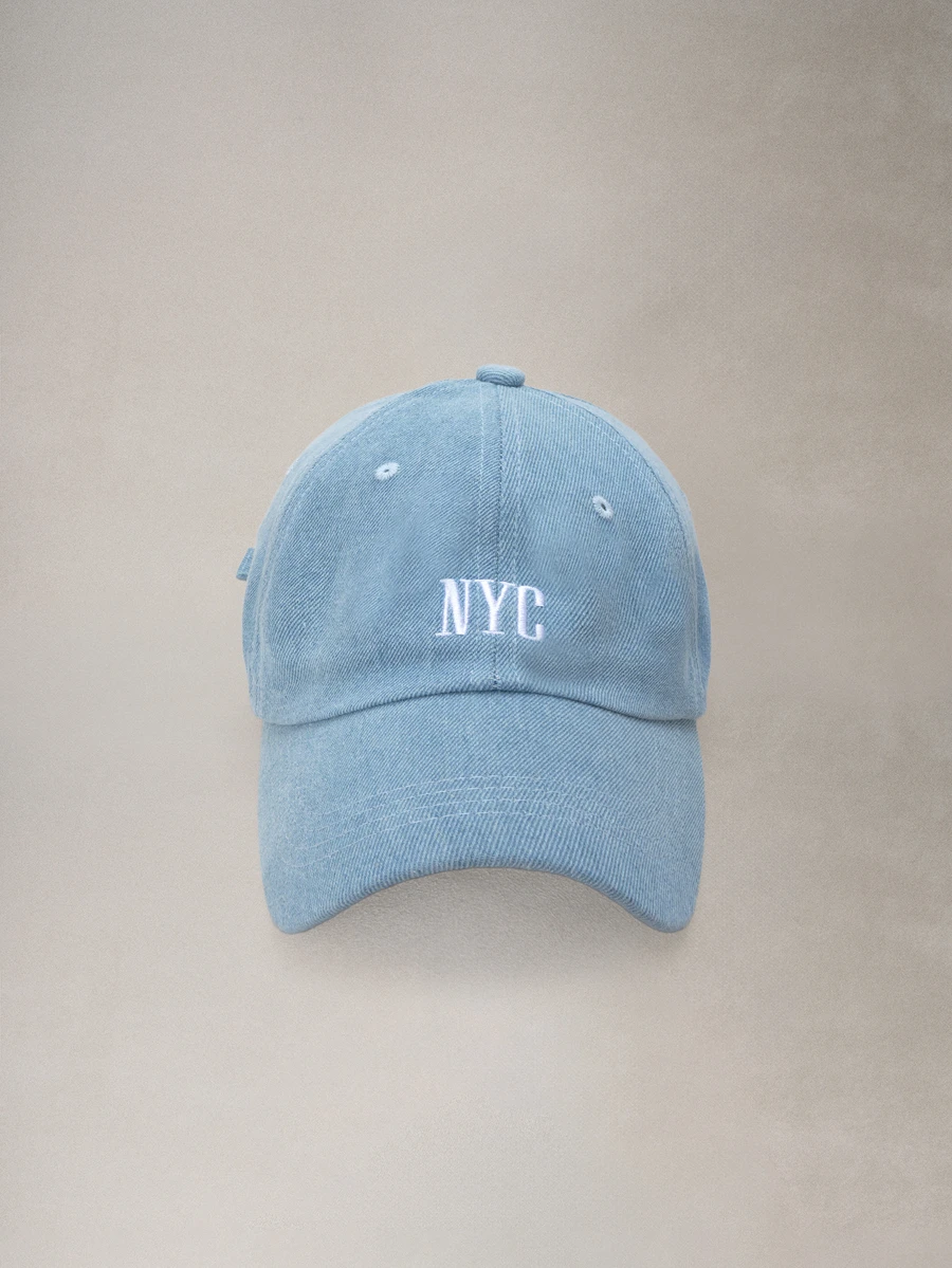 Hatastic قبعة بيسبول مطرزة بشعار نيويورك 1 قطعة - للجنسين، قابلة للتعديل وقابلة للتنفس، قبعة ستايل شارع نيويورك ريترو للهالوين - أزرق فاتح اللون - مشاهدة 1