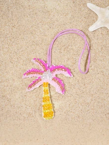 Tropiscape Novachic 1pc Vacation Style Sea Starfish Palm Tree Sea Turtle Animal Beaded Pendant Bag CharmHandmade Nail Beads - Pink - View 3