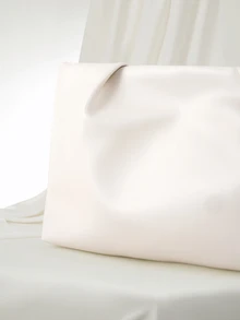 Clariva Fashion Solid Color Clutch, Pleated Cloud Bag, Casual Envelope Bag, Cosmetic Bag - White - View 4