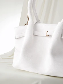 Clariva Vintage Matte Tote Bag For Women, Stylish And Elegant Shoulder Underarm Bag , Old Money, - White - View 4