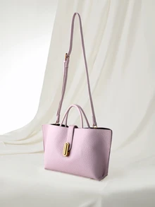 Clariva New Handheld Basket Bag With Retro Design, Shoulder & Cross-Body Satchel For Women - Pink - View 3