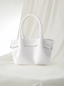 Clariva Vintage Matte Tote Bag For Women, Stylish And Elegant Shoulder Underarm Bag , Old Money, - White - View 2