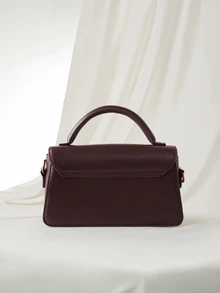 Clariva Minimalist Premium Handbag, Flap Shoulder Square Bag, Fashion Handbag, Suitable For Women's Daily Commute, Shopping, Travel - Brown - View 3