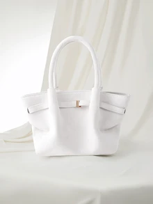 Clariva Vintage Matte Tote Bag For Women, Stylish And Elegant Shoulder Underarm Bag , Old Money, - White - View 1