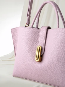 Clariva New Handheld Basket Bag With Retro Design, Shoulder & Cross-Body Satchel For Women - Pink - View 4