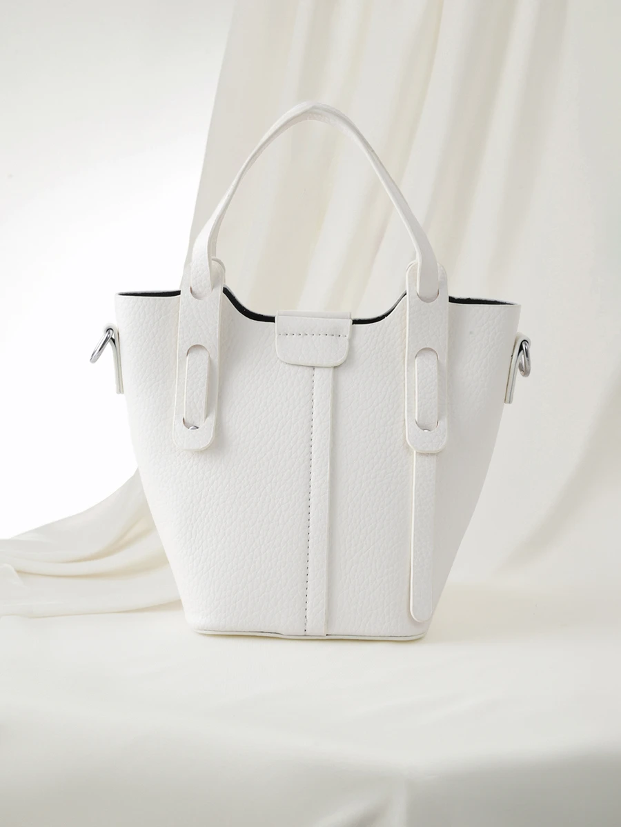 Clariva Mini White Tote Bag For Women, Lightweight Handbag With Cosmetic Pouch, Suitable For Daily Commute To Carry Wallet, Phone And More - Beige - View 1
