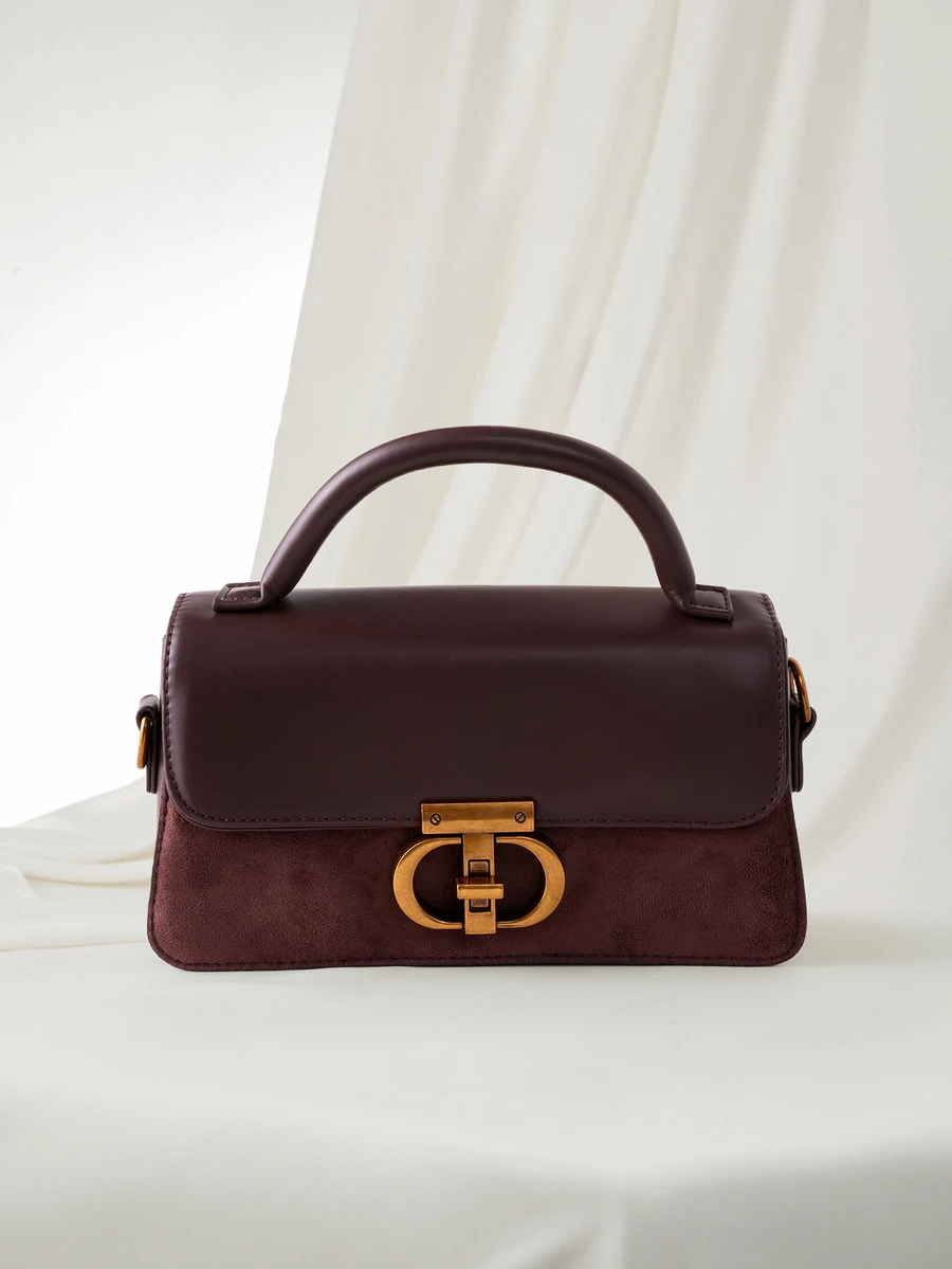 Clariva Minimalist Premium Handbag, Flap Shoulder Square Bag, Fashion Handbag, Suitable For Women's Daily Commute, Shopping, Travel - Brown - View 1