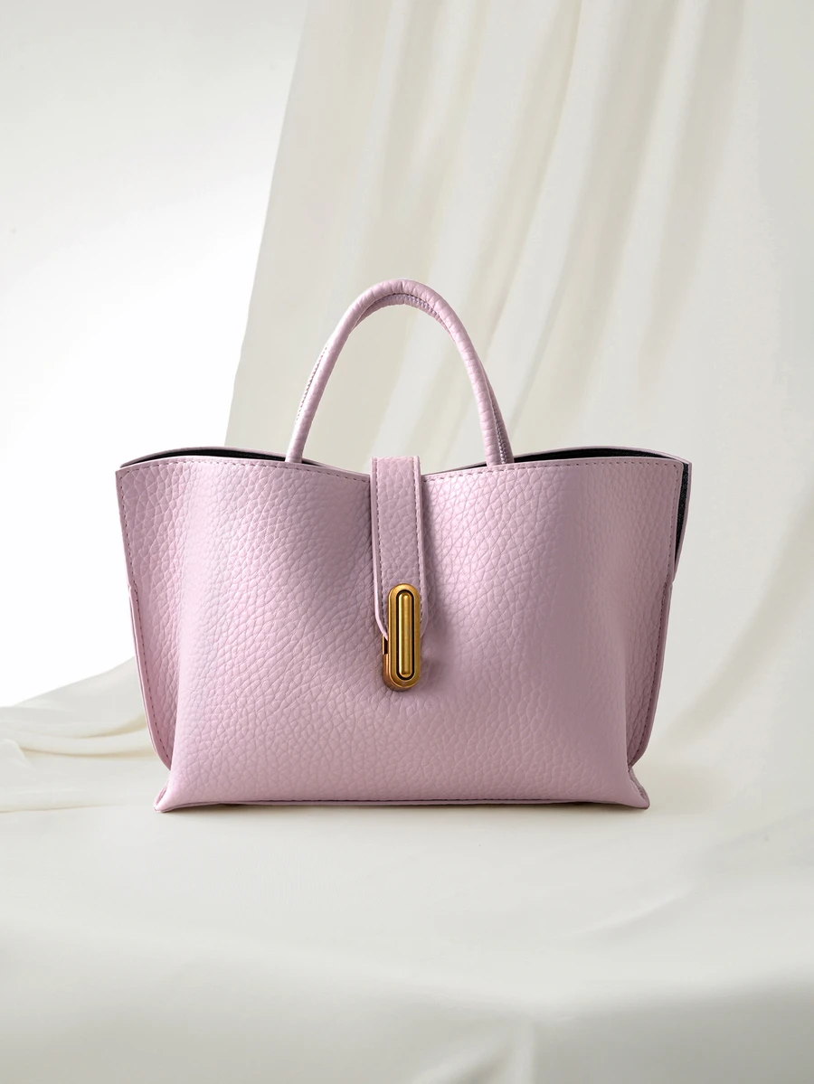 Clariva New Handheld Basket Bag With Retro Design, Shoulder & Cross-Body Satchel For Women - Pink - View 1
