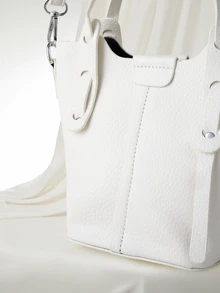 Clariva Mini White Tote Bag For Women, Lightweight Handbag With Cosmetic Pouch, Suitable For Daily Commute To Carry Wallet, Phone And More - Beige - View 4