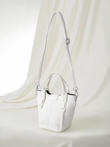 Clariva Mini White Tote Bag For Women, Lightweight Handbag With Cosmetic Pouch, Suitable For Daily Commute To Carry Wallet, Phone And More - Beige - View 2