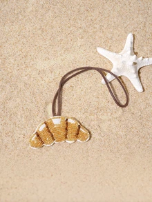 Tropiscape 1pc Novachic Vacation Style Bread Croissant Sea Turtle Animal Beaded Pendant Charm Suitable For Summer Vacation Beach - Mocha Brown - View 3
