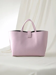 Clariva New Handheld Basket Bag With Retro Design, Shoulder & Cross-Body Satchel For Women - Pink - View 2