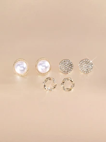 Etoivie 1 Pair Luxury Zirconia Fireworks Stud Earrings, Unique Personalized Versatile High-End Quality Starry Sky Earrings Halloween - Gold - View 1