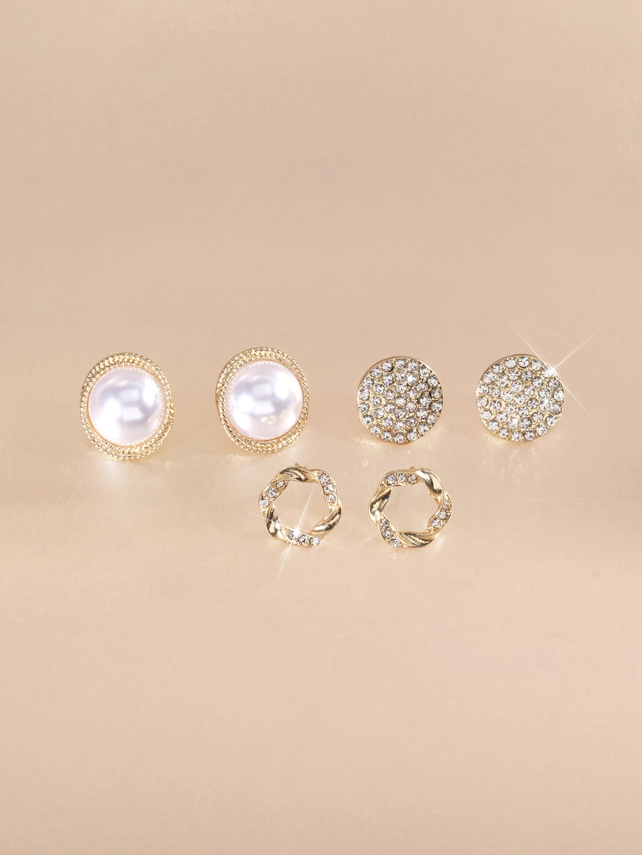 Etoivie 1 Pair Luxury Zirconia Fireworks Stud Earrings, Unique Personalized Versatile High-End Quality Starry Sky Earrings Halloween - Gold - View 1
