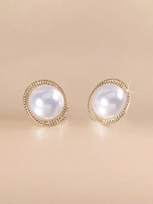 Etoivie 1 Pair Luxury Zirconia Fireworks Stud Earrings, Unique Personalized Versatile High-End Quality Starry Sky Earrings Halloween - Gold - View 3