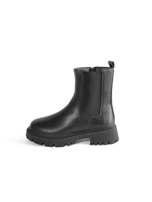 Rollcall Fall/Winter 2025 Plus Size Solid Color Side Zipper Slip-On Mid-Calf Boots For Women (Export Model) - Black - View 3