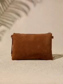 Tropiscape Fashionable Hot-Selling Crossbody Bag, Vintage Brown Tassel Shoulder Bag, Bohemian Small Square Bag - Multicolor - View 2