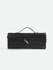 CHICVUE Handheld Envelope Bag High-End New European And American Fashion Crocodile Pattern Evening Bag - Black - View 1