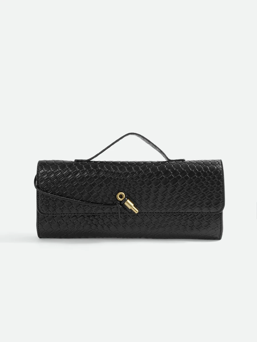 CHICVUE Handheld Envelope Bag High-End New European And American Fashion Crocodile Pattern Evening Bag - Black - View 1