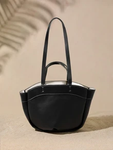 Tropiscape Women's Tote Bag, New Autumn Collection, Fashionable Large Capacity Shoulder Handbag - Black - View 1