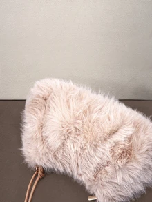 Hatastic Cute Fluffy Cloud Design Handbag, Fashionable Shoulder/Crossbody Bag, Suitable For Commuting, Must-Have For New Year , Cute , Kawaii Halloween - Khaki - View 4
