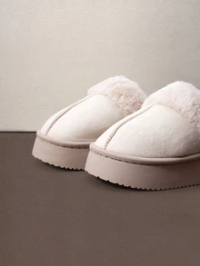 Hatastic Women's Plush Lined Thick Sole Warm Slippers For Indoor Home Use, Winter New Arrival Halloween - Beige - View 4