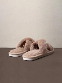 Hatastic Dép đi trong nhà hở mũi lông xù cho nữ, dép lê lông mềm ấm áp cho mọi mùa, mùa thu/đông, dép cô dâu Halloween - Lạc đà - Xem 2