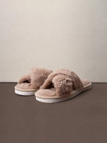 Hatastic Dép đi trong nhà hở mũi lông xù cho nữ, dép lê lông mềm ấm áp cho mọi mùa, mùa thu/đông, dép cô dâu Halloween - Lạc đà - Xem 3