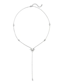 Rylithe 1 chiếc vòng cổ tua rua dài hình tượng Nữ thần Tự do thời trang hình chữ Y màu vàng dành cho nữ, thiết kế độc đáo - Bạc - Xem 3