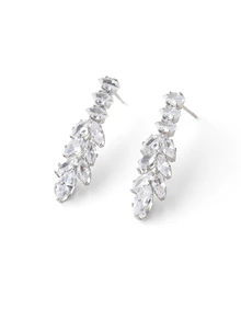 Rylithe 5pcs Women's Cubic Zirconia Necklace And Earring Set, Fashion Jewelry Set Suitable For Weddings, Dinners, Balls, And Parties - Silver - View 3