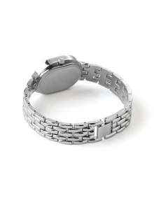 Rylithe 1 st Oval urtavla för kvinnor Tvåfärgat band i rostfritt stål Classic Business Quartz Watch med diamanter, lämplig för daglig användning - Silver - Visa 3