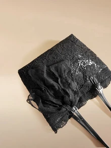 Glizzene Lace Lady Tote Bag, Women's New Casual Commuter Large Capacity Handbag Shoulder Bag - Black - View 3