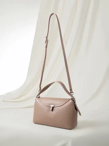 Clariva 1pc Khaki T-Lock Letter Crossbody Bag For Women,Suitable For Women, Commuting To Work And Outdoor Use - Khaki - View 3