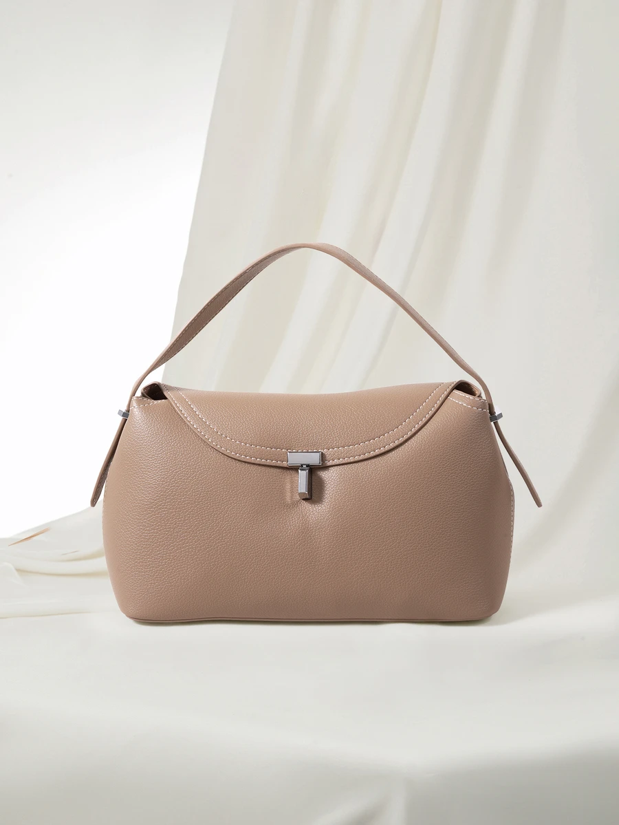 Clariva 1pc Khaki T-Lock Letter Crossbody Bag For Women,Suitable For Women, Commuting To Work And Outdoor Use - Khaki - View 1
