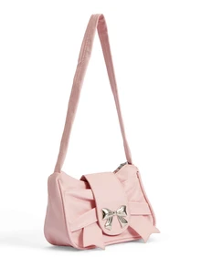 Okurime. Cloud Shaped Wrinkled Solid Color Shoulder Bag With Bowknot, Fashionable And Versatile, Perfect Valentine's Day Gift - Pink - View 4