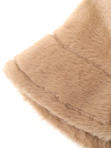 Trivaya 1pc All-Match Casual Fleece Bucket Hat, Versatile & Warm (Slight Color Difference Between Beige And Pink) Winter Fall Winter Outfits - Khaki - View 3