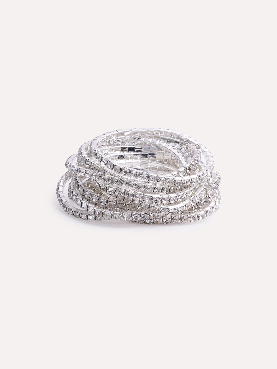 TuEzra 12pcs Sparkling Rhinestone Elastic Bracelet Set For Party ...