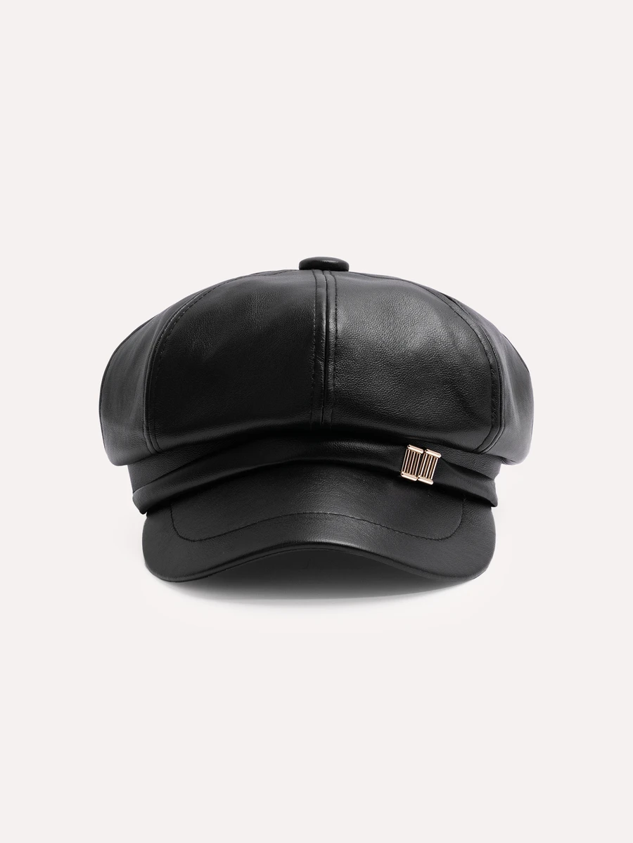 TuEzra 1pc Octagonal Beret Hat, Women's Autumn/Winter British Style Large Head Circumference Newsboy Cap, Retro Artist Beret Suitable For Daily Wear - B - View 1