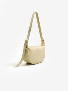 Trivaya Large Capacity Versatile Casual Niche Design Minimalist Solid Color Zipper Shoulder Crossbody Saddle Bag, Commuter Dumpling Bag - Multicolor - View 2