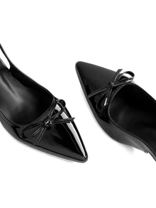 Rylithe New Arrival Women Spring Autumn Solid Color Sexy Pointed Toe Block Heel Sandals, Back Pull‑Tab High Heels For Commute - Black - View 4