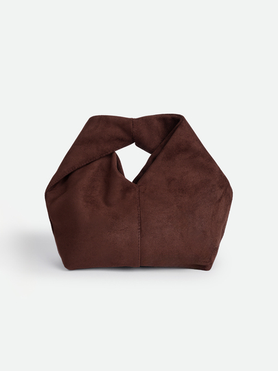 CHICVUE Elegant Chocolate-Color Faux Suede Handbag, Vintage Soft Crossbody Bag