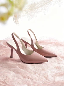 Rylithe Women's Pointed Toe Kitten Heel Slip-On Sandals - Dusty Pink - View 1
