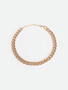 CHICVUE 1 buah Kalung Rantai Gaya Eropa & Amerika, Desain Minimalis, Kalung Choker Modis untuk Wanita - Emas - View 1