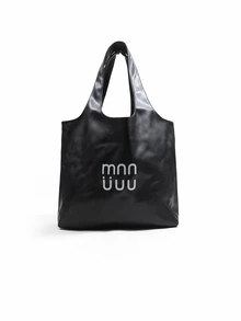 Trivaya Women's Large Capacity Shoulder Tote Bag, Letter Print Metallic Leather, Suitable For Young Women's Daily - Black - View 4