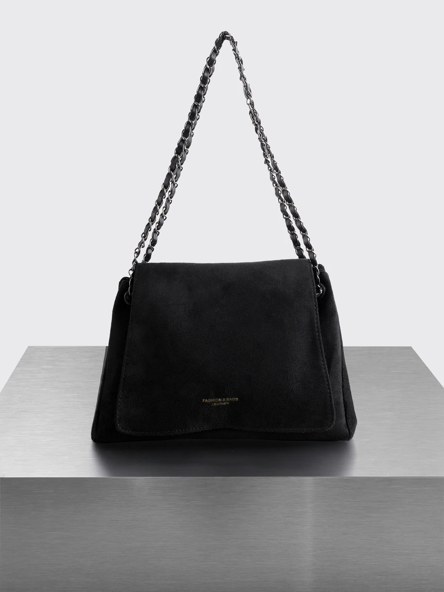 Rollcall 1pc Vintage Chain Decor Black Shoulder Bag, Fashion Casual Crossbody Bag For Women, Suitable For Daily, Commuting, Dating, Gift - Black - View 1