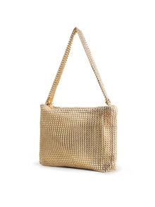 Rylithe Women's Glittering Gold Elegant Party Clutch Bag, Shiny & Alluring, New Arrival Rhinestone Crescent Moon Handbag In Stock, Fashionable Shoulder Bag - Gold - View 4